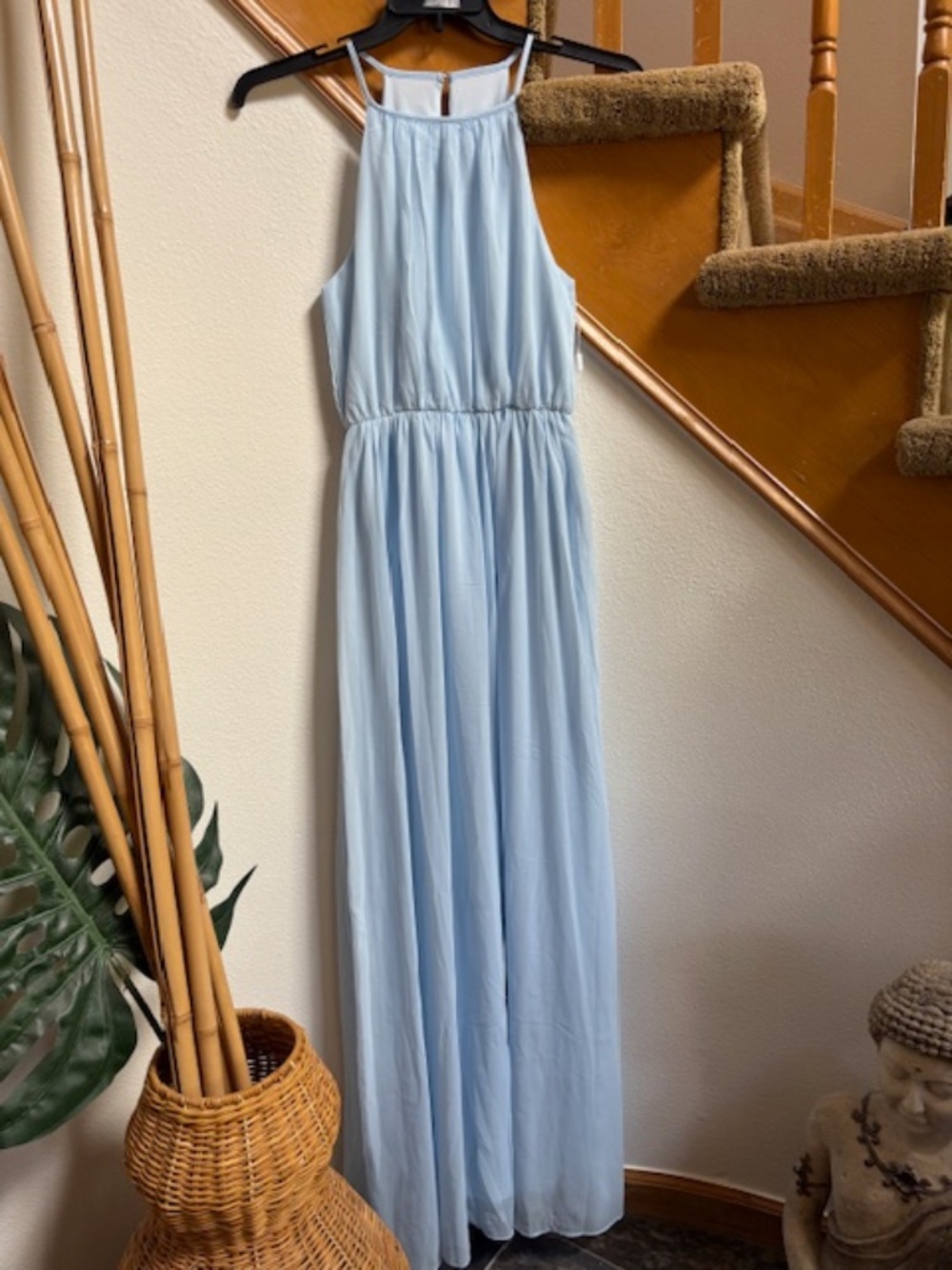 NWOT Baby Blue Voile Bridesmaid/Occassion Maxi Dress never worn women's size S